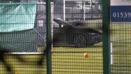 The aftermath of an incident in Kendal, Cumbria, where a child died and another was injured after a car was driven on to a sports pitch. 