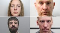 Top left to right: Lucy Letby, Wayne Couzens, Stephen Port and Kyle Clifford