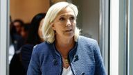French far-right leader Marine Le Pen, member of parliament from the Rassemblement National (National Rally - RN) party, leaves the courthouse on the day of the verdict of her trial alongside 24 other defendants (party officials and employees, former lawmakers and parliamentary assistants) and the RN party itself, over accusations of misappropriation of European Union funds, in Paris, France, March 31, 2025. REUTERS/Abdul Saboor