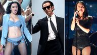 Charli XCX,  Matty Healy of the 1975 and  Olivia Rodrigo .
Pic: AP