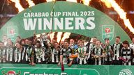 Newcastle win Carabao Cup. Pic: PA