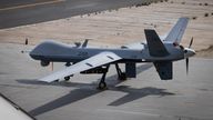 A reaper drone in the Middle East as part of Operation Shader. Pic: Ministry of Defence