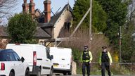 Emergency services at a property in Beswick Close, Rushton after three people died in a house fire in a village near Kettering, police have said. Police, fire and ambulance services were called at around 10.30pm on Friday to reports of a large blaze at the property. Three people were later confirmed to have died, Northamptonshire Police said. Picture date: Saturday March 29, 2025. PA Photo. See PA story FIRE Rushton. Photo credit should read: Jacob King/PA Wire 