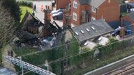 Aerial view of the historic former station house in Beswick Close, Rushton, after three people died in a house fire in the village near Kettering, police have said. Police, fire and ambulance services were called at around 10.30pm on Friday to reports of a large blaze at the property. Three people were later confirmed to have died, Northamptonshire Police said. Picture date: Saturday March 29, 2025.