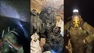 Images shared by bloggers show the special forces soldiers who travelled through the pipeline. Russian military bloggers/East2West