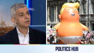 Sir Sadiq Khan is a well-known critic of Donald Trump. Pic: Sky News/PA