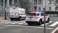 Police on the scene of the confrontation