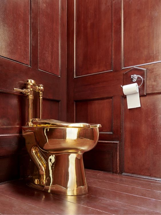 The golden toilet that works completely 18 carats was stolen in September 2019. Pic: Tom Lindboe/Pa Media