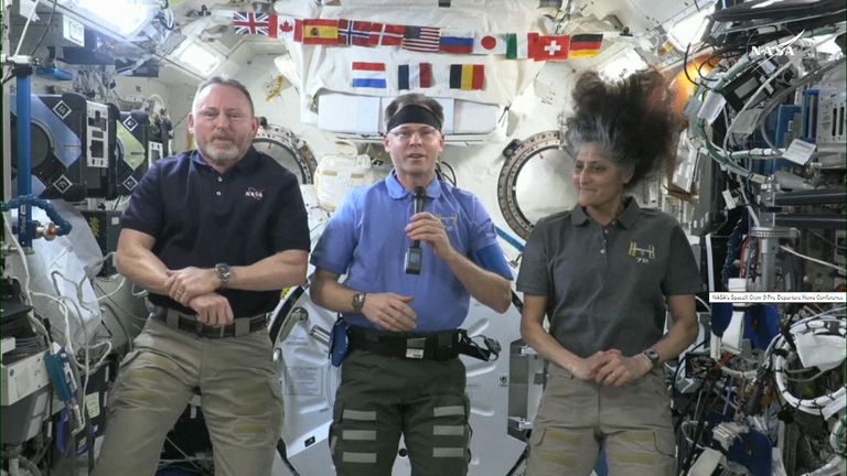 During a press conference with astronauts onboard Boeing’s Starliner, they were asked about their thoughts on the &#34;seismic geopolitical shifts&#34; that have occurred since they left Earth.