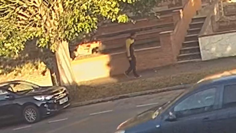 Nicholas Prosper walking to the school on the morning of his planned attack. Pic: Bedfordshire Police