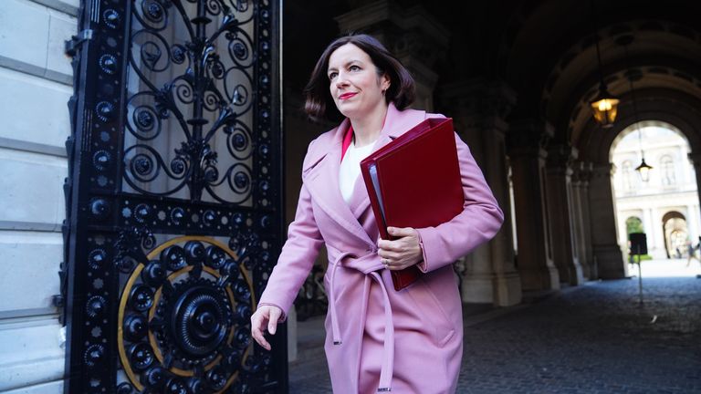 Bridget Phillipson arrives in Downing Street.
Pic: PA