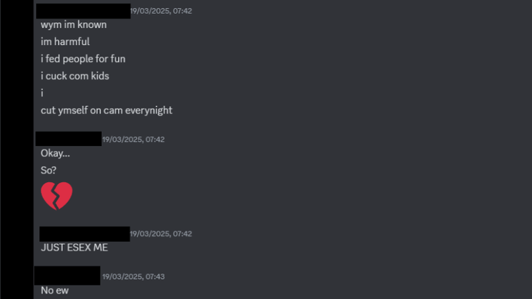 A Com member attempts to get another member of a Discord server to engage in online sexual activity.