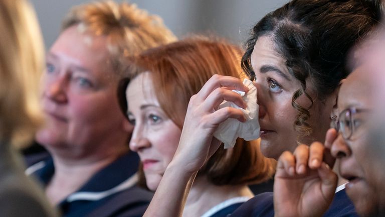 Le personnel du NHS a assisté à l'événement. Pic: PA