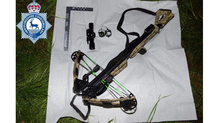 The  recovered crossbow.
Pic: Hetfordshire Police