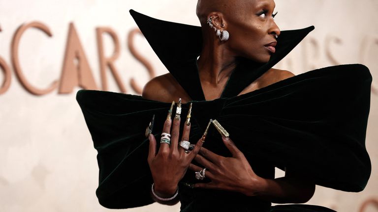 Cynthia Erivo poses during the Oscars arrivals at the 97th Academy Awards in Hollywood, Los Angeles, California, U.S., March 2, 2025. REUTERS/Mario Anzuoni