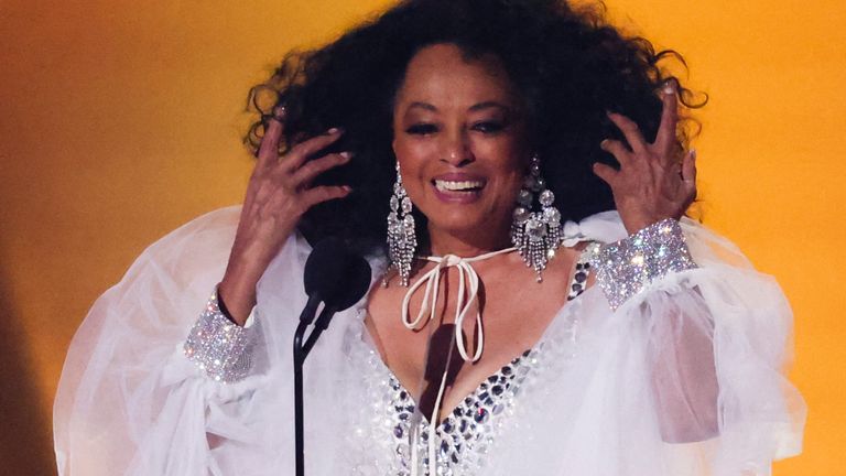 Diana Ross at the Grammys in 2025. Pic: Reuters