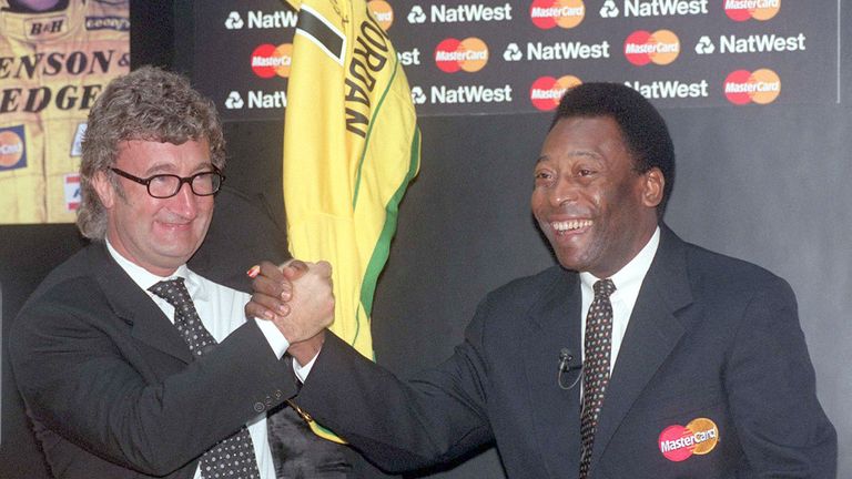 Eddie Jordan with Pele.
Pic: PA