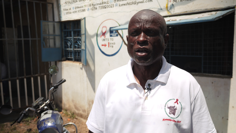 Eric Okioma, who runs a charity helping others HIV in Kisumu