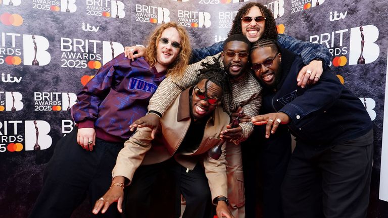 Ezra Collective at the Brit Awards. Pic: PA