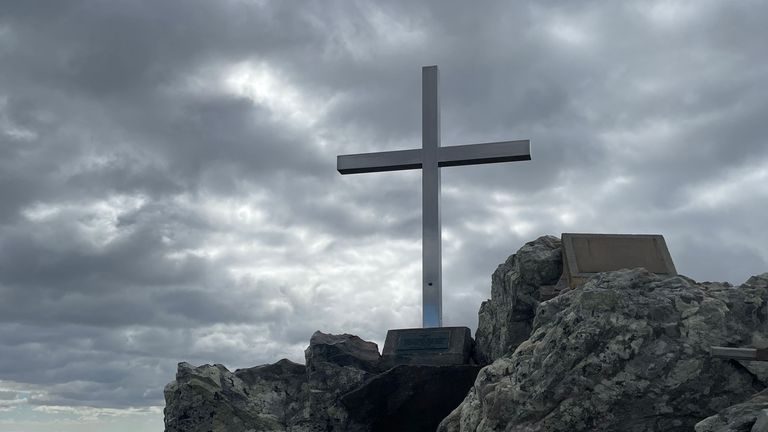 Tributes on the hill at Mount Longdon