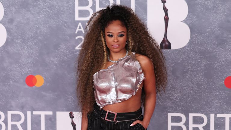 Fleur East looking almost sculptural. Pic: PA