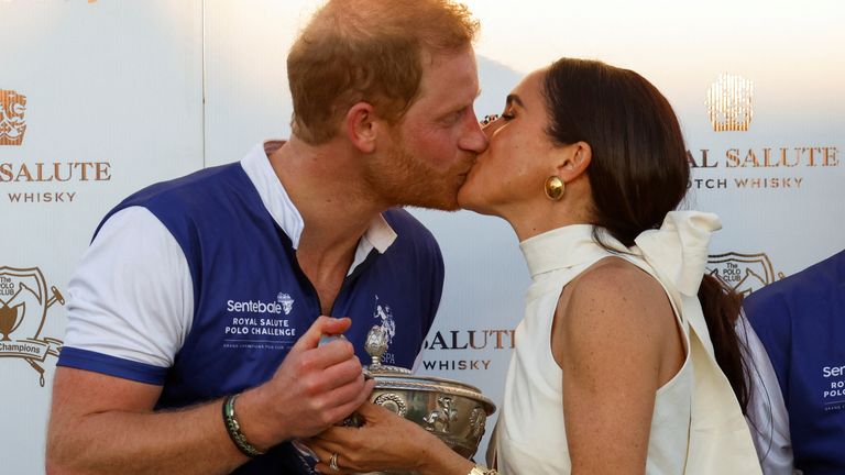 Harry and Meghan at the Royal Salute Polo Challenge in Florida in April 2024