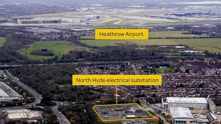 Heathrow airport reopens after fire - Proximity of Heathrow to the electrical substation that caused the fire