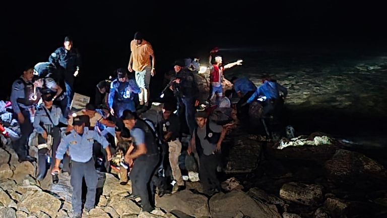 The rescue effort overnight on the coast.Pic: Honduras National Police