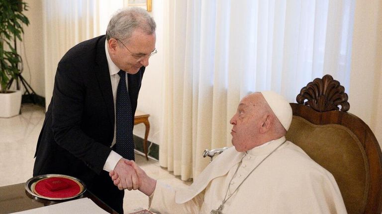 Impagliazzo and the Pope. Pic: Community of Sant'Egidio
