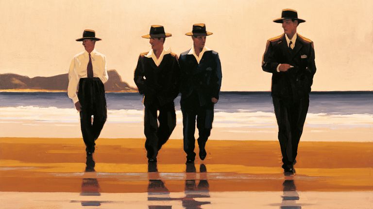 The Billy Boys, una pintura previamente invisible de Jack Vettriano.  Pic: Jack Vettriano/PA