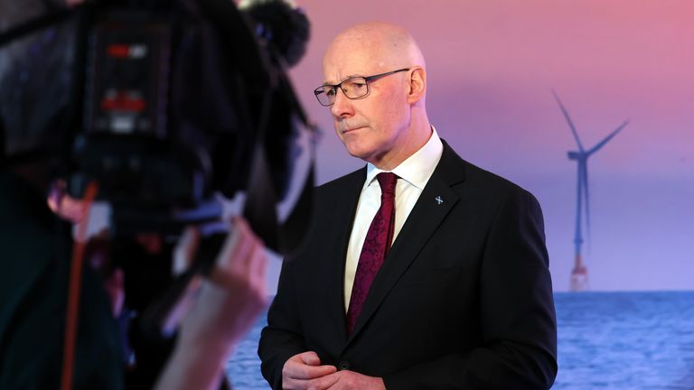 John Swinney, primer ministro de Escocia y líder del SNP. Pic: Jeff J Mitchell/PA Wire