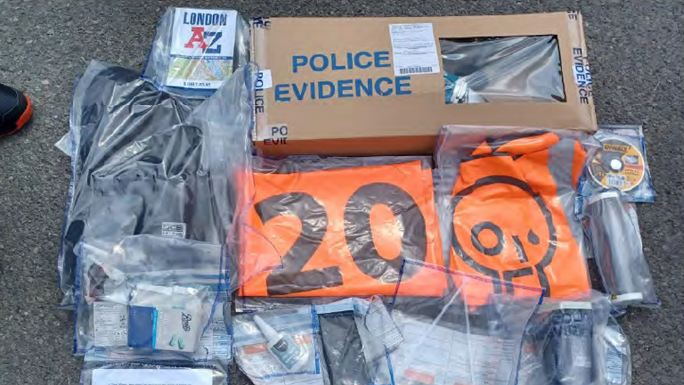 The items seized by officers. Pic: Met Police