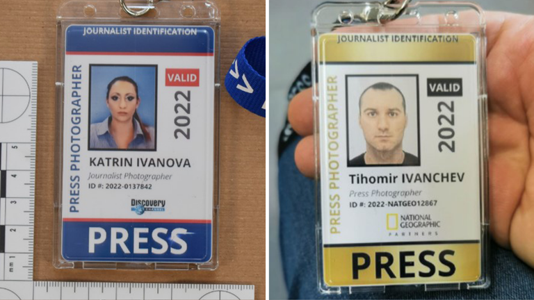  Pic: CPS
Images of two defendants in fake ID seized from Bulgarian gang found guilty of spying for Russia in a huge espionage operation from a guesthouse in Great Yarmouth. Left is Katrin Ivanova, [DOB: 01/07/1991], is of Harrow, north-west London. Right is Tihomir Ivanchev, [DOB: 31/07/1985], is of Acton, west London