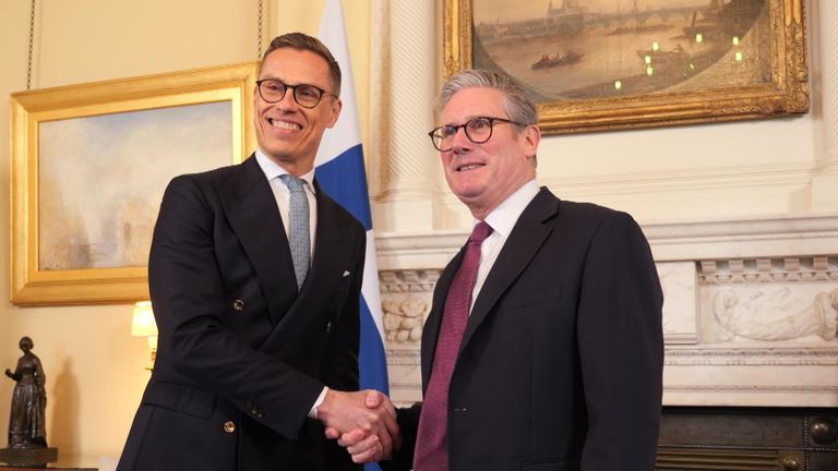 Finland&#39;s president tells Sir Keir Starmer he is &#34;glad to see the leadership the UK is showing&#34;, as they carry out conversations with President Zelenskyy and &#34;try to find solutions&#34; to the war in Ukraine. 