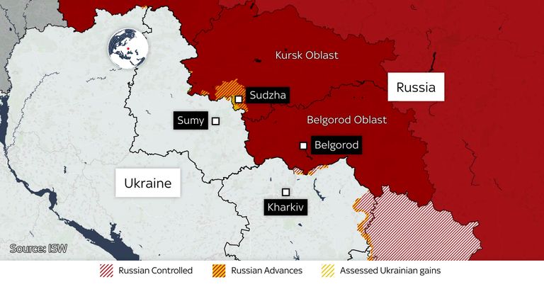 La ligne russe approche de Sumy de l'oblast de Kursk