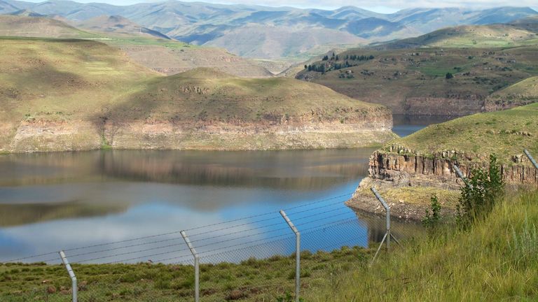 Water levels are seen at the Katse dam in Lesotho, January 28, 2018. Picture taken January 28, 2018. REUTERS/Victor Antonie