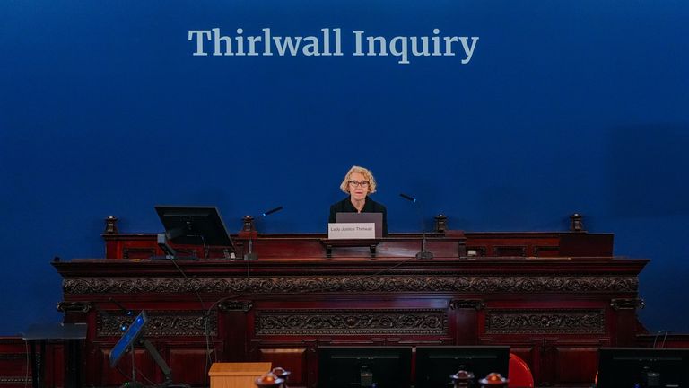 Chair of the inquiry Lady Justice Thirlwall at Liverpool Town Hall, ahead of hearings into the murders and attempted murders of babies by nurse Lucy Letby. The inquiry will examine how the nurse was able to murder babies on the Countess of Chester Hospital's neonatal unit. Letby was convicted of the murders of seven babies and the attempted murders of seven others, with two attempts on one child, when she worked on the neonatal unit at the hospital between June 2015 and June 2016. Letby is servi