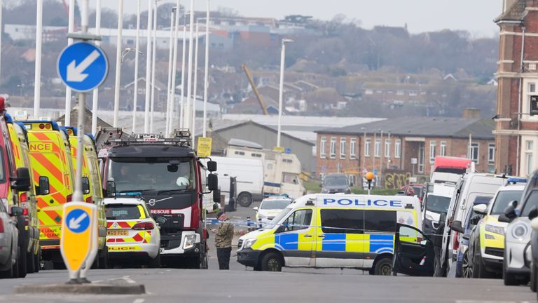 Emergency services at the scene. Pic: PA