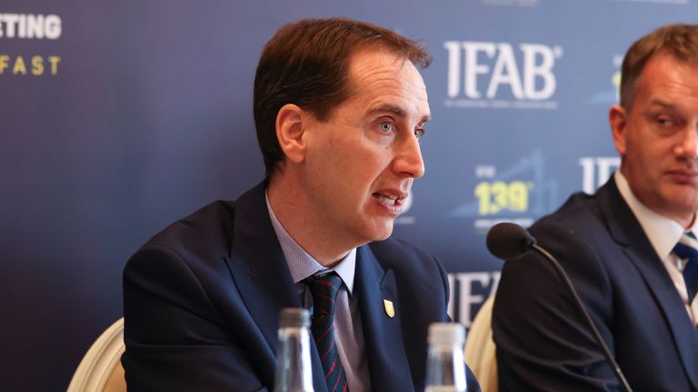 FA chief executive Mark Bullingham at the IFAB meeting.
Pic: PA