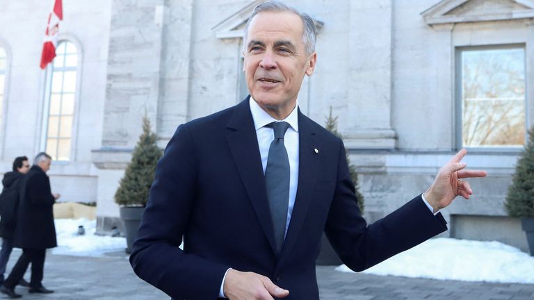 Mark Carney arrives before being sworn-in as Canada's 24th prime minister, at Rideau Hall in Ottawa, Ontario, Canada, March 14, 2025. REUTERS/Patrick Doyle