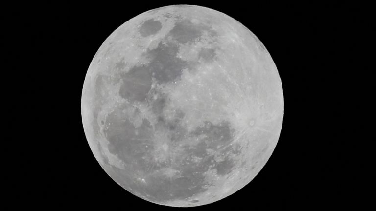 The moon is seen prior to the lunar eclipse from Mexico City, Mexico, March 13, 2025. REUTERS/Henry Romero
