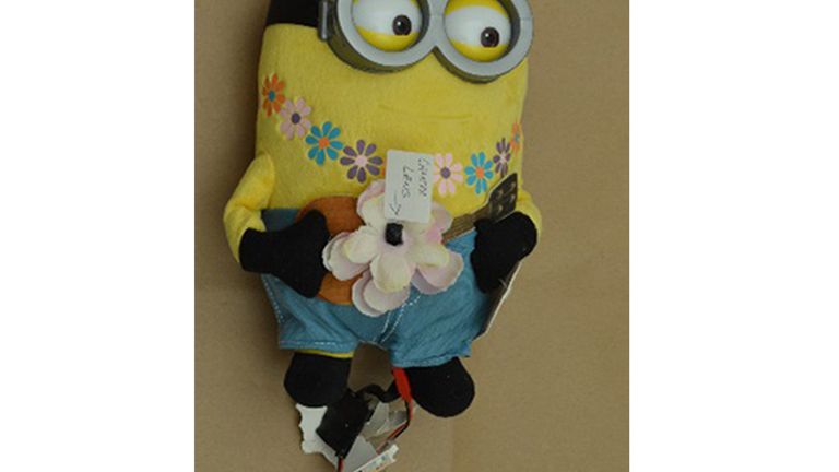 A Minion soft toy adapted with a camera to be used for spying. Pic: Met Police