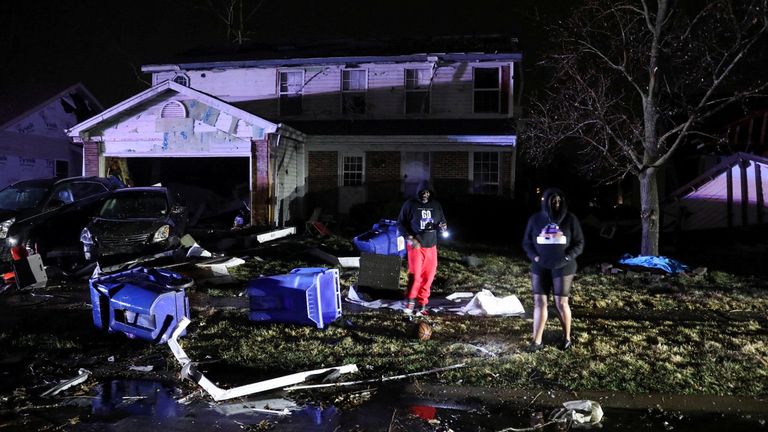 The tornado destroyed a home in Florisant, Missouri. Photo: Reuters