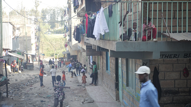 A street in one of Kenya's poorest neighbourhoods in Nairobi 