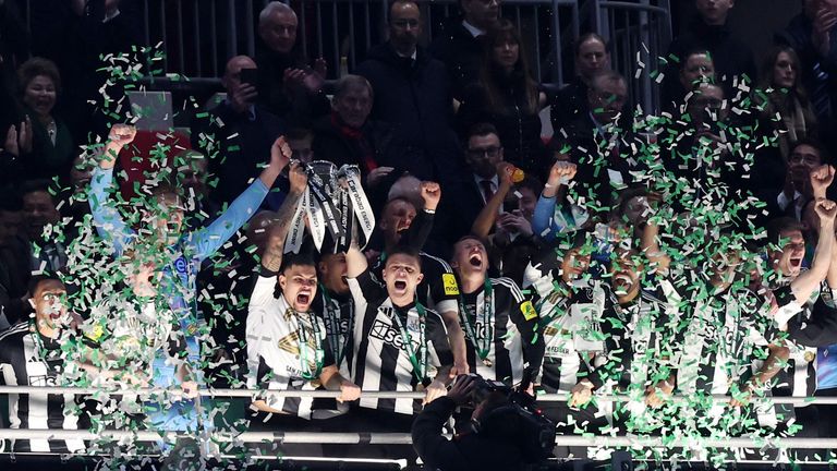 Newcastle win Carabao Cup. Pic: Reuters