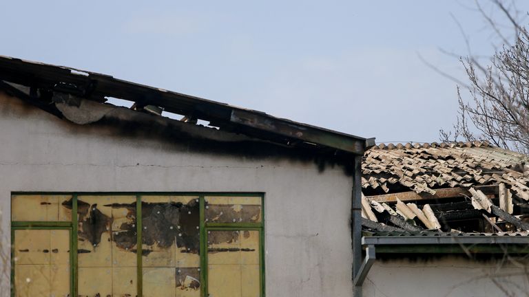 The roof of the nightclub was badly damaged in the fire. Pic: Reuters