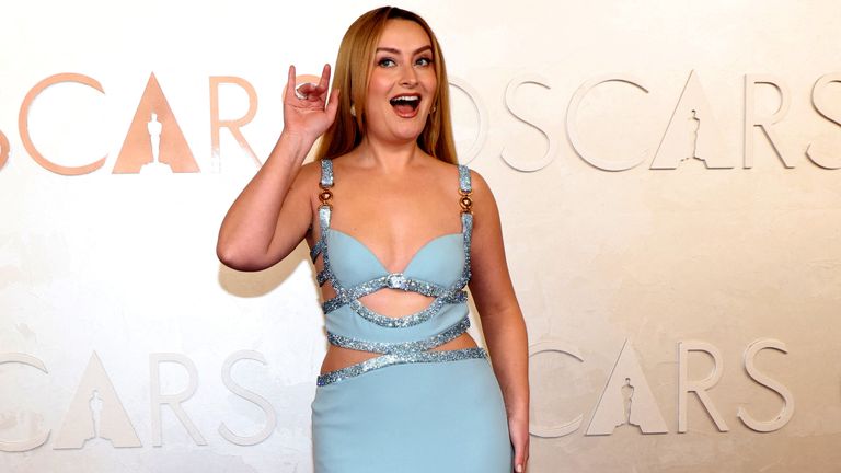 Amelia Dimoldenberg poses during the Oscars arrivals at the 97th Academy Awards in Hollywood, Los Angeles, California, U.S., March 2, 2025. REUTERS/Mario Anzuoni