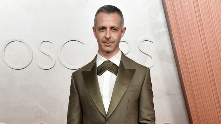 Jeremy Strong arrives at the Oscars on Sunday, March 2, 2025, at the Dolby Theatre in Los Angeles. (Photo by Richard Shotwell/Invision/AP)