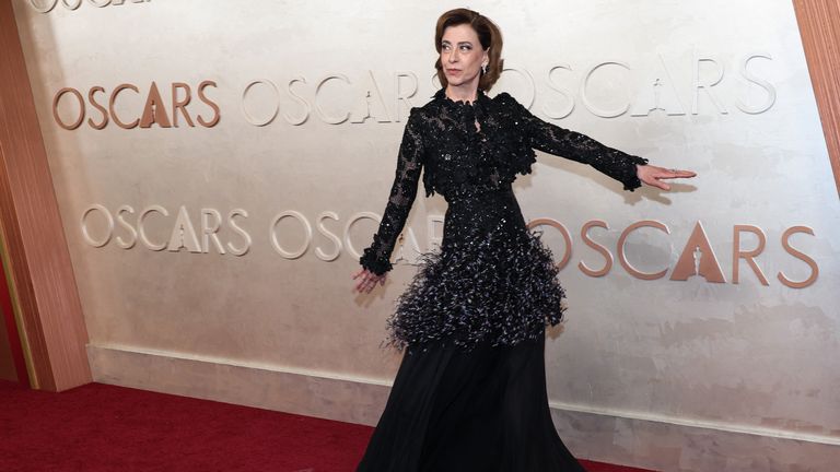 Fernanda Torres poses on the red carpet during the Oscars arrivals at the 97th Academy Awards in Hollywood, Los Angeles, California, U.S., March 2, 2025. REUTERS/Aude Guerrucci