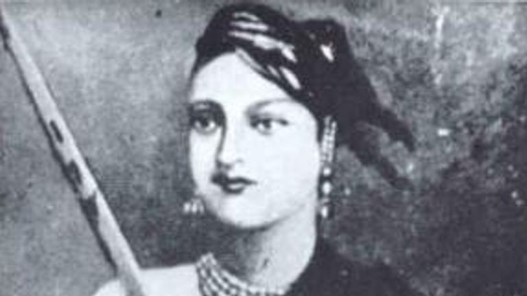 Portrait of Lakshmibai, the Ranee of Jhansi by Royal Artist of Jhansi Ratan Kushwah